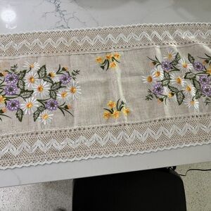 Floral Embroidered tea towel
